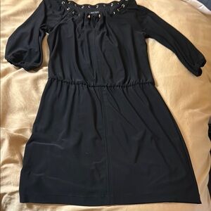 White House Black Market Gold Grommet Mini Dress
